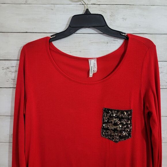 Boutique Brand Sequin Pocket Blouse Size Medium - Picture 2 of 7